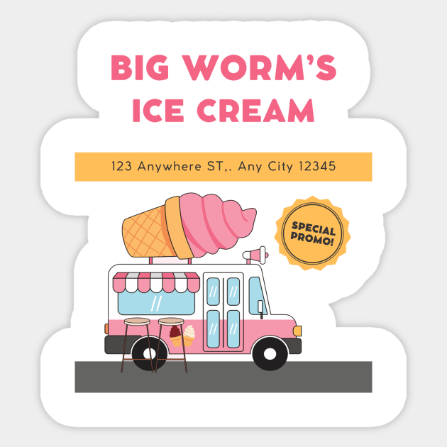 Big worm's ice cream Sticker by Pop on Elegance